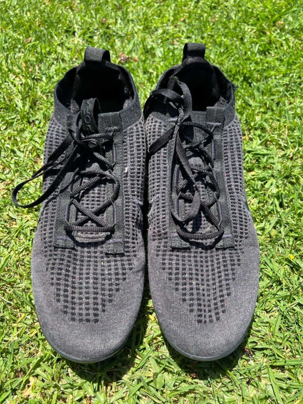Vapor Max Black Knit Lace-Up Sneakers